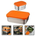 thumbnail image 3 of 2 Pcs Bol Alimentaire Portable Bol en Acier Inoxydable Bol de Service Alimentaire Bol en Métal Scellé, 3 of 8