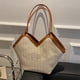 thumbnail image 5 of Bolso de Hombro de Cuero de Paja Bolso de Mano de Gran Capacidad Bolso de Hombro Elegante para Mujer Patrón de Paja Vije Diario, NaviDad Año NUEVO CUMBREADOS ANVERSIARIA Día, 5 of 8