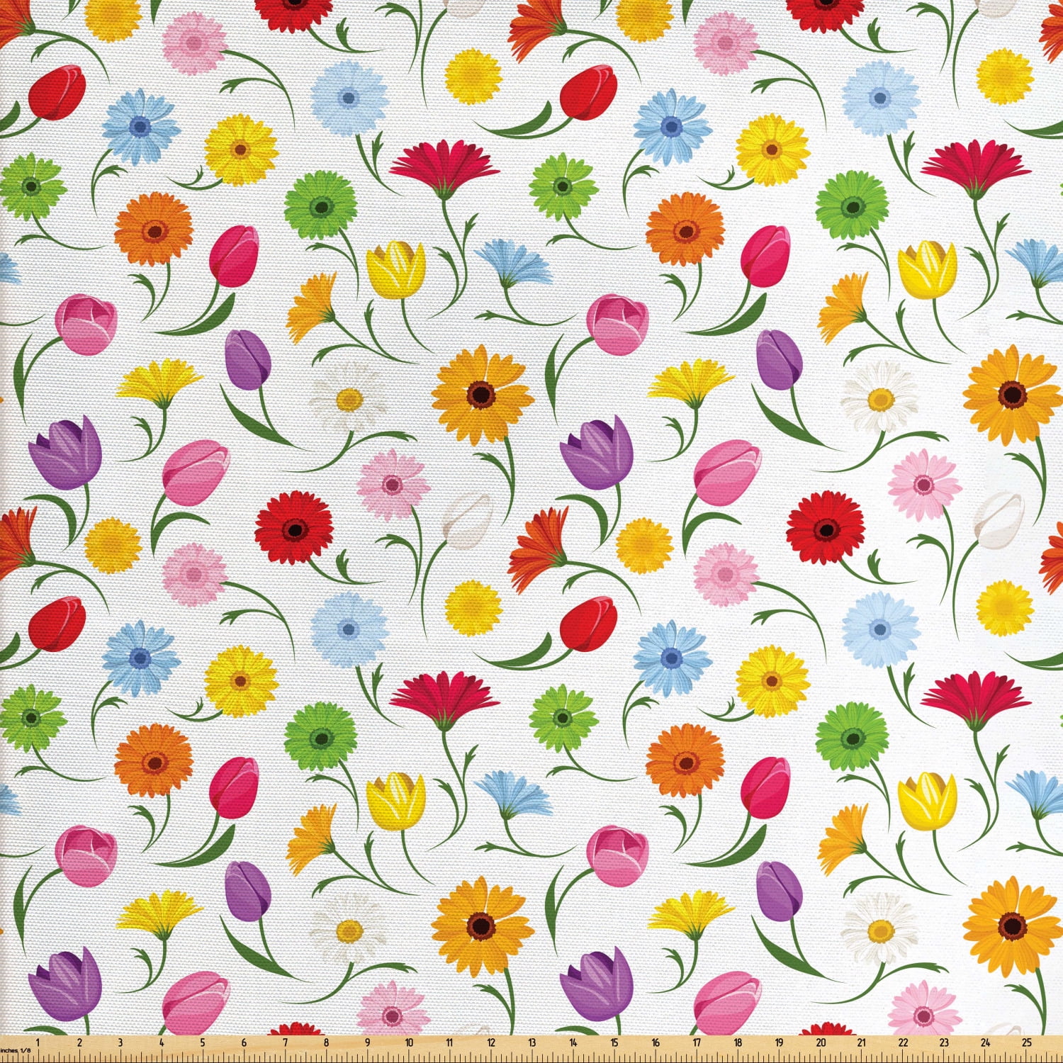 Gerber Daisy Fabric by The Yard Colorful Blossoms of Chamomile Flower Gerber Daisy Fabric by The Yard Colorful Blossoms of Chamomile Flower