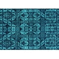 thumbnail image 1 of Ahgly Company Machine Washable Indoor Rectangle Abstract Turquoise Blue Modern Area Rugs, 6' x 9', 1 of 4