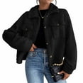 thumbnail image 3 of Mgmyaa Veste Courte en Peluche pour Femmes à Col Rabattu Manches Longues Boutonnée devant Décontractée en Polaire avec Poches Mélange Polyester, 3 of 7