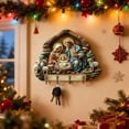thumbnail image 4 of Holiday Wreath Hook Board Key Rack, 1 Count, 11.8 x 9.1 Inch, Wooden Festive Wall Hanger, Christmas Entryway Decoration, Seasonal Organizer for Keys Masks Ornaments Front Door Decor, 4 of 7