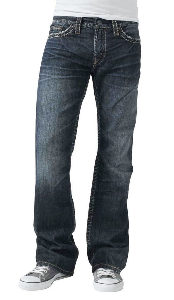 Silver Jeans Mens Faded Slim Fit Jeans 