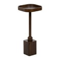 thumbnail image 4 of Kate and Laurel Woodrow Modern Mango Wood Square Drink Table, 10 x 10 x 24, Dark Brown, Transitional Rounded Square Mini Table for Use as Indoor Plant Stand or Wooden Living Room Accent, 4 of 9