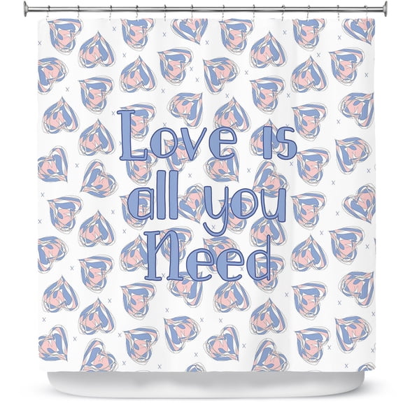 Shower Curtains 70" x 93" from DiaNoche Designs by Zara Martina - Floating Hearts Love