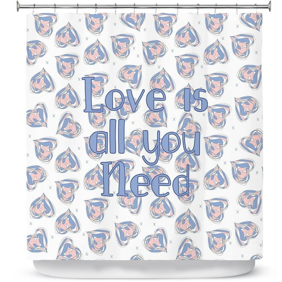 Shower Curtains 70" x 93" from DiaNoche Designs by Zara Martina - Floating Hearts Love