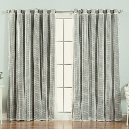 Polka Dot Curtain Panels Best Home Fashion, Inc. Mix and Match Polka Dots Blackout Thermal Grommet Single Curtain Panel ()