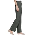 thumbnail image 4 of Comfy Fit Pants for Women Over 50 Straight Leg Elastic Waist Solid Pants Perfect Drape High Rise Pull-On Stretch Pants, S, 4 of 7