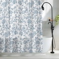 thumbnail image 2 of Light Blue Flower Waterproof Shower Curtain, Large 72"x84" Washable Polyester Fabric Shower Curtains for Bathroom, Vintage Farmhouse Boho Leaf Spring Decorative Bathtub Curtain Sets with Hooks, 2 of 9
