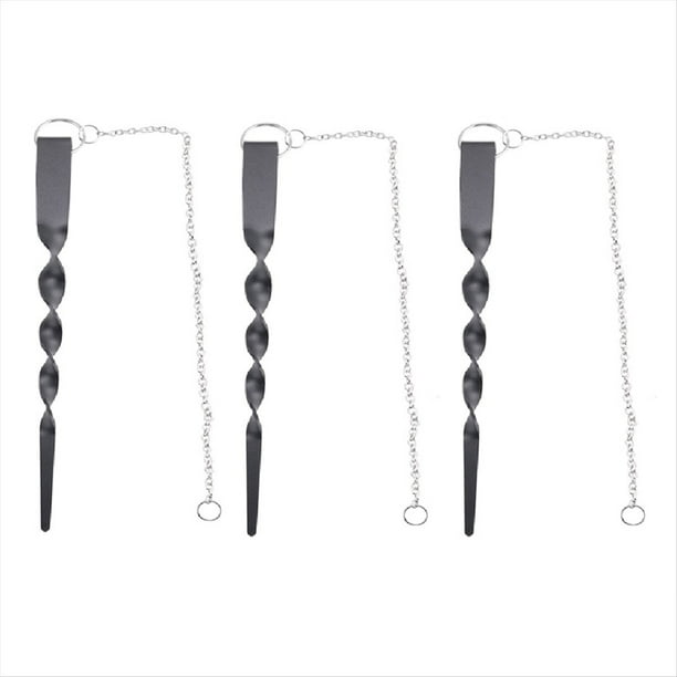 Estaca de Anclaje de Cadena para Lluvia de 3 mm de Grosor, 13 Pulgadas, Incluida una Cadena Larga de 17 Pulgadas de Hierro con Recubrimiento en Polvo Negro