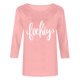 thumbnail image 3 of Mujeres Tres Cuartos de Manga Tops Día de la Mujer Impreso Cuello Redondo Blusa Suelta, Suéter de Manga Casual 3/4 para el Uso de Primavera Y Verano, 3 of 5