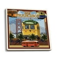 thumbnail image 1 of San Francisco, California, Streetcars (Absorbent Ceramic Coasters Set of 4 Matching Images, Cork Back, Kitchen Table Decor), 1 of 3