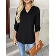 thumbnail image 4 of Zeagoo Women's Shirts Dressy Casual Long Sleeve Tops V Neck Floral Blouses Business Work Tee Tshirts, 4 of 7