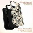 thumbnail image 4 of Black & White Butterfly Phone Case Vintage Sketch Insect Design on Cream Background | Elegant iPhone Cover for iPhone 16 15 14 13 12 11 Pro Max, 4 of 6