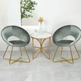 thumbnail image 3 of Gymax Chaises d'Appoint en Velours, Modernes, Enfants, Velours, Gris (Ensemble de 2), 3 of 10