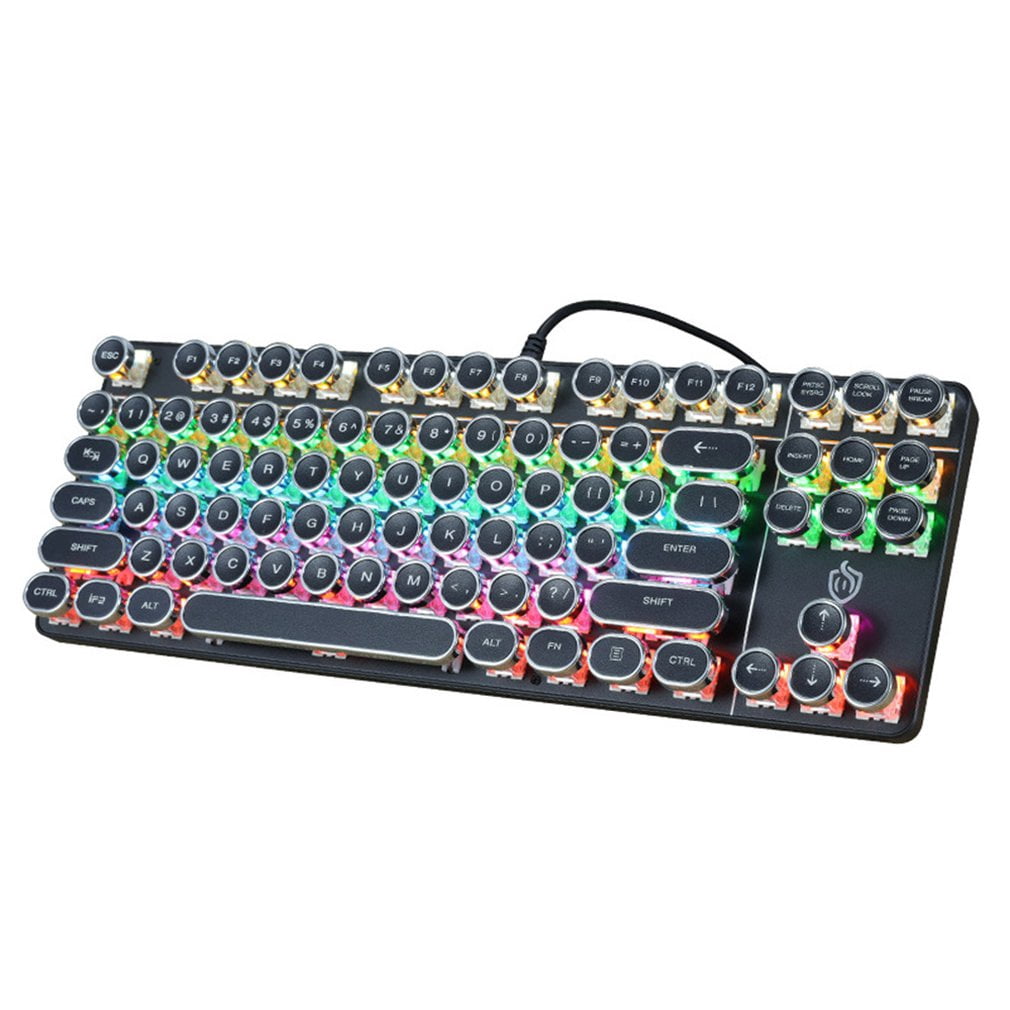 Punk Mechanical Keyboard USB Wired Round Retro Keycap Gaming Metal punk-mechanical-keyboard-usb-wired-round-retro-keycap-gaming-metal