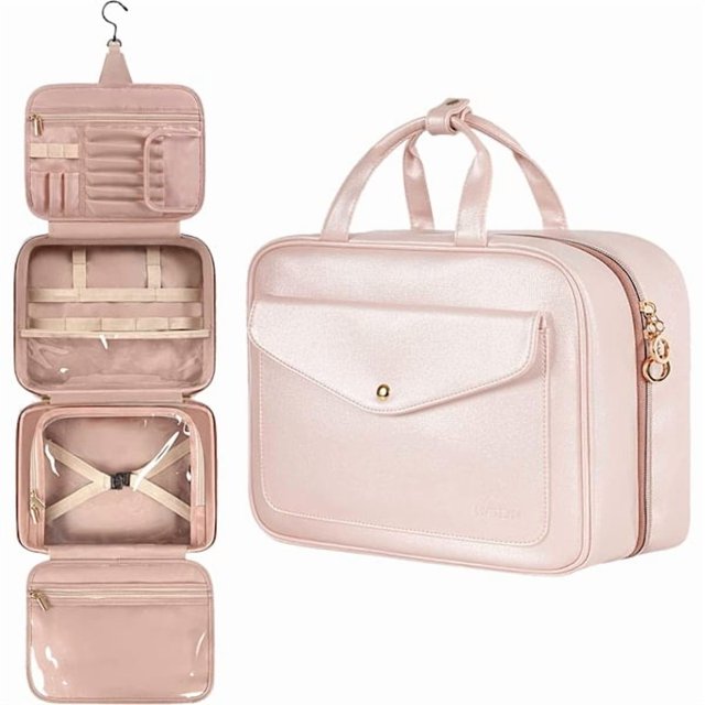 Cosmetic bag, hanging cosmetic bag for women, large waterproof cosmetic bag, organizer, with elastic, for