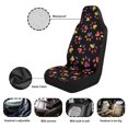 thumbnail image 5 of Uorisanigo Colorful Dog Paws Car Seat Cover for Front Seat Set of 2 Waterproof Stretch Polyester Fabric Cover Easy to Install for Additional Protection Universal Fit Most Cars, 5 of 7