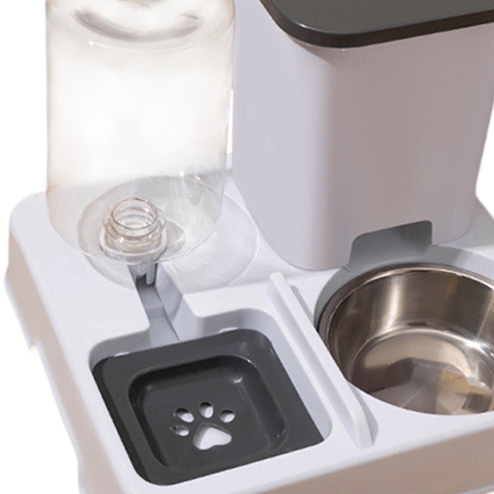 Bothyi Automatic Cat Feeder Food and Water Supply Detachable for s Dogs Travel gray white