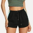 thumbnail image 4 of Sngxgn Womens Casual Comfy Shorts Summer with Pockets Wide Leg Cotton Short(Black,XL), 4 of 7