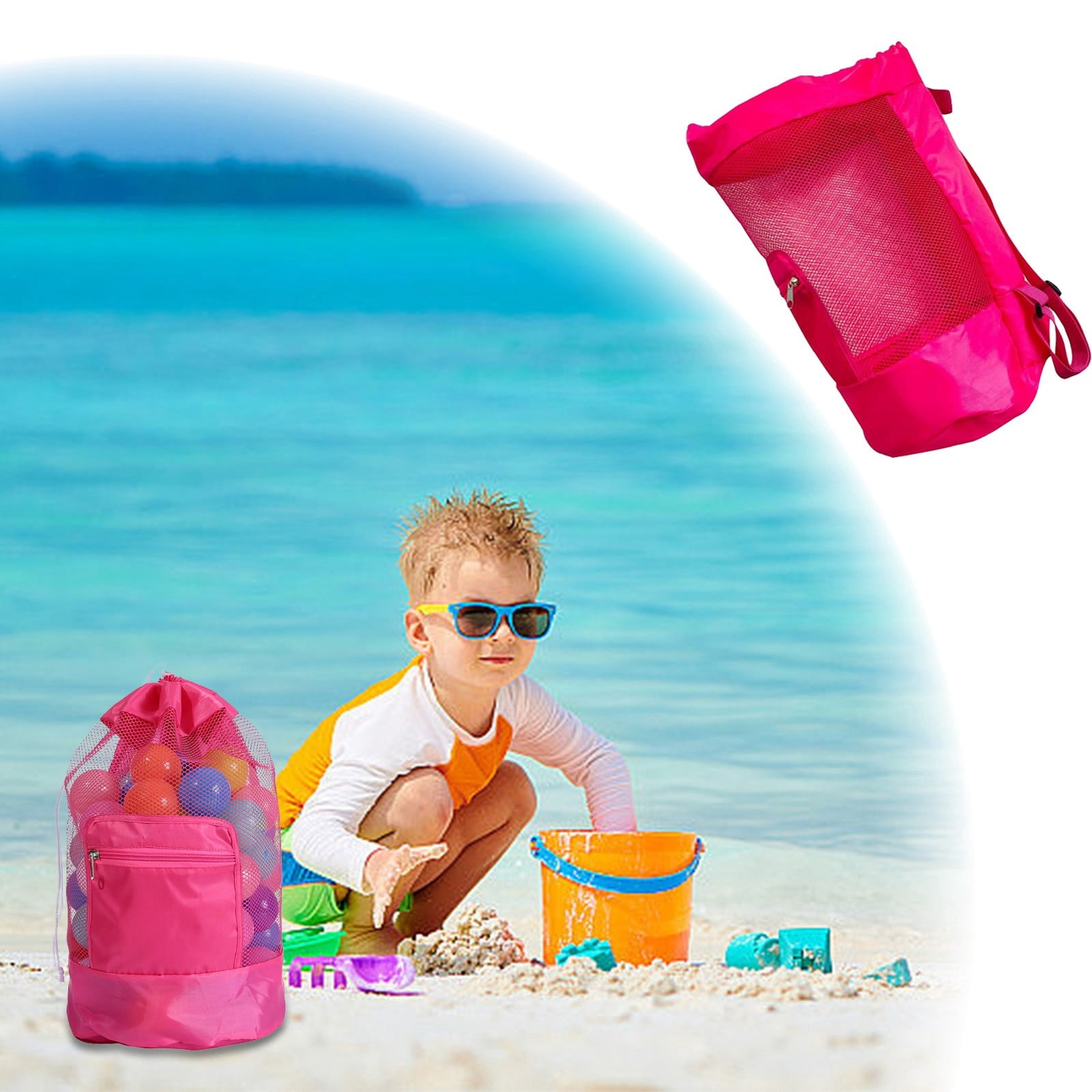 Sac De Rangement De Jouets En Maille Pour Enfants,Fourre-tout De Plage,Grands Sa