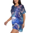 thumbnail image 2 of Kdxio Cloud Cute Rabbit Print Pajamas Sets for Women Short-Sleeved Pjs with Lounge Shorts Two Piece Sleepwear S-4XL, 2 of 5