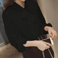 thumbnail image 4 of Solid Color Shirt Tie Bow Thin And Light Women's Shirts Slim, 4 of 4