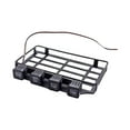 thumbnail image 2 of bedienty Roof Rack Luggage Carrier with LED Metal Light for MN 82 1/12 RC Crawler Car round light square light, 2 of 4
