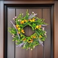 thumbnail image 1 of Spring Orchid Flower Wreath Front Door Hanging Decor European Style Simulated Non Fading For Front Door Porch Wall Home Wedding Festival Party Spring Themed Decor Holiday Gifts Party Favors, 1 of 9