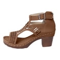 thumbnail image 1 of Women's Sandals Hollow Block Heels Open Toe Sandals Dressy Chunky Heels, 1 of 7