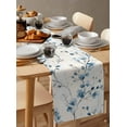 thumbnail image 3 of Table Runner Dresser Scarf 13 x 60 Inch Spring Lake Blue Flower Floral Eucalyptus Leaves Vintage Table Runners Non-Slip Heat Kitchen Dining Table Decor for Indoor Outdoor Home Party Decoration, 3 of 7