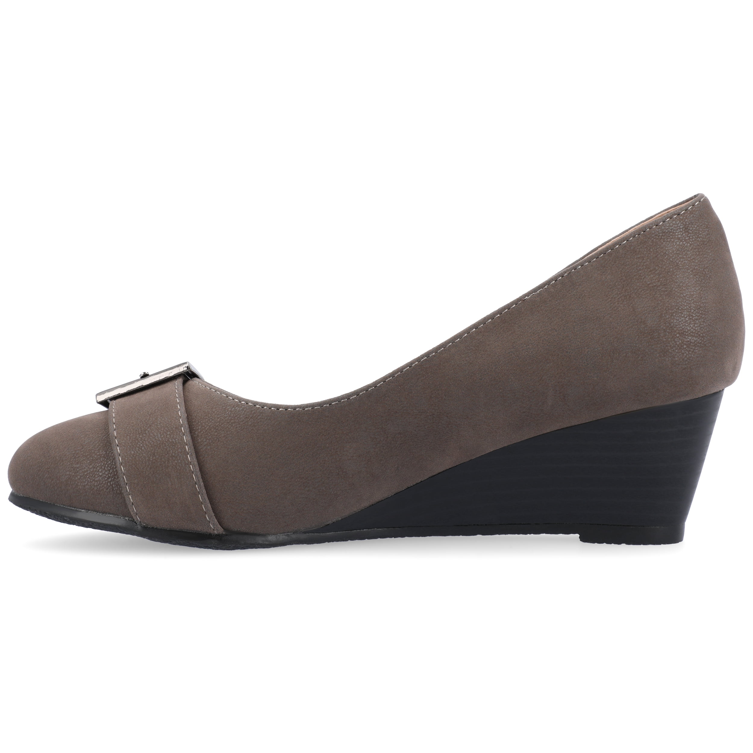 Journee Womens Graysn Comfort Insole Slip On Round Toe Wedge, Widths Available