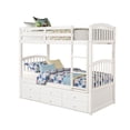thumbnail image 5 of Bed Frame Twin Bunk Bed with Ladder, Safety Rail, Twin Trundle Bed with 3 Drawers for Teens Bedroom, Guest Room Furniture, 5 of 8