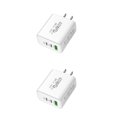 thumbnail image 1 of Tholdsy Adaptador de corriente Puertos duales tipo C Dispositivo de carga ampliamente aplicable Suministros de viaje de teléfono de rendimiento enchufe de EE. UU. 2piezas, 1 of 6