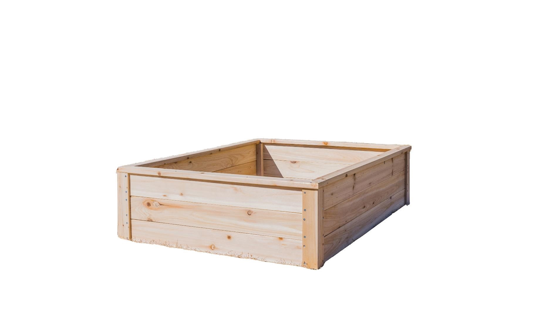 Zylina Superior Raised Wood Planter Garden Bed Box or Backyard - Natural 46"(L) x 35"(W) x 12"(H)