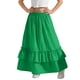 thumbnail image 4 of Falda larga con volantes y bolsillos para niña, cintura elástica, informal, escalonada, de poliéster, 4 of 7