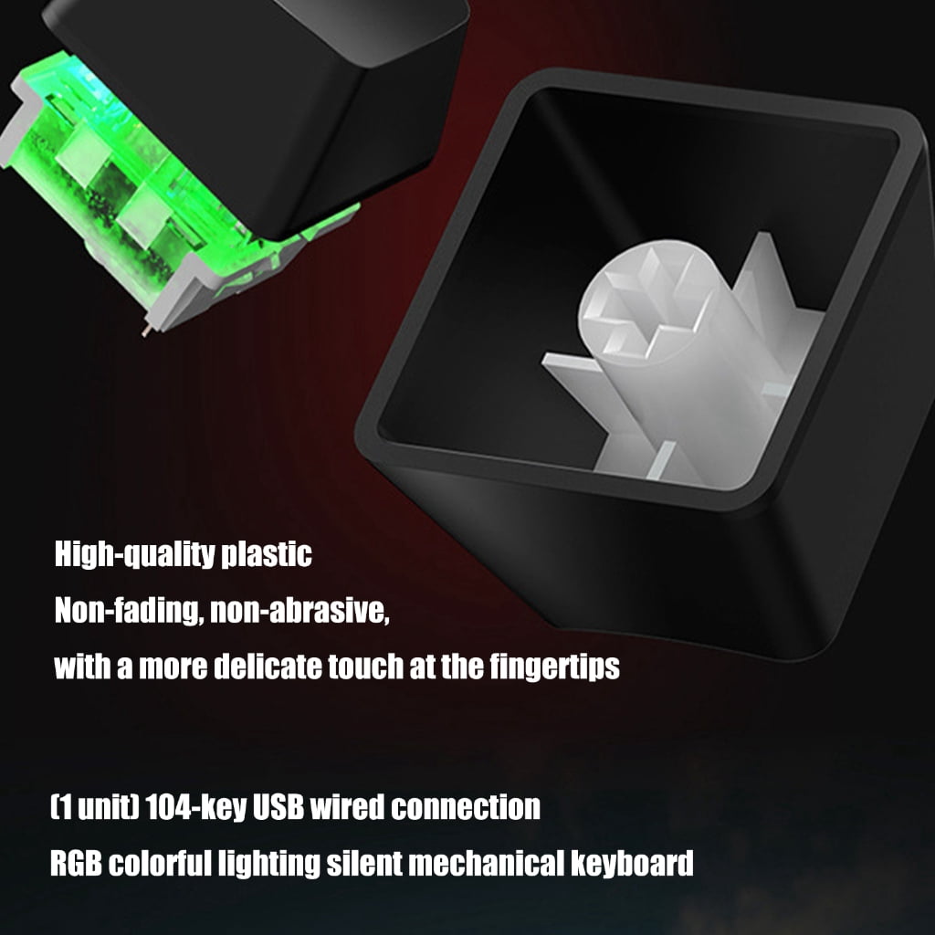 Hot Swappable Switches 104Key Full Size Mechanical Keyboards USB Cord RGBs Customizable Lighting Integrated Palms Rest