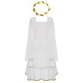 thumbnail image 4 of LiiYii Kids Girls Ancient Greek Toga Dress Greece Princess Fancy Dress Ups with Wreath Headband Set White 8, 4 of 6