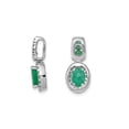 thumbnail image 3 of 3/4 Carat (Ctw) Emerald Drop Pendant Necklace in 14K White Gold with Chain and Diamonds 1/5 Carat (Ctw) for Women, 3 of 5