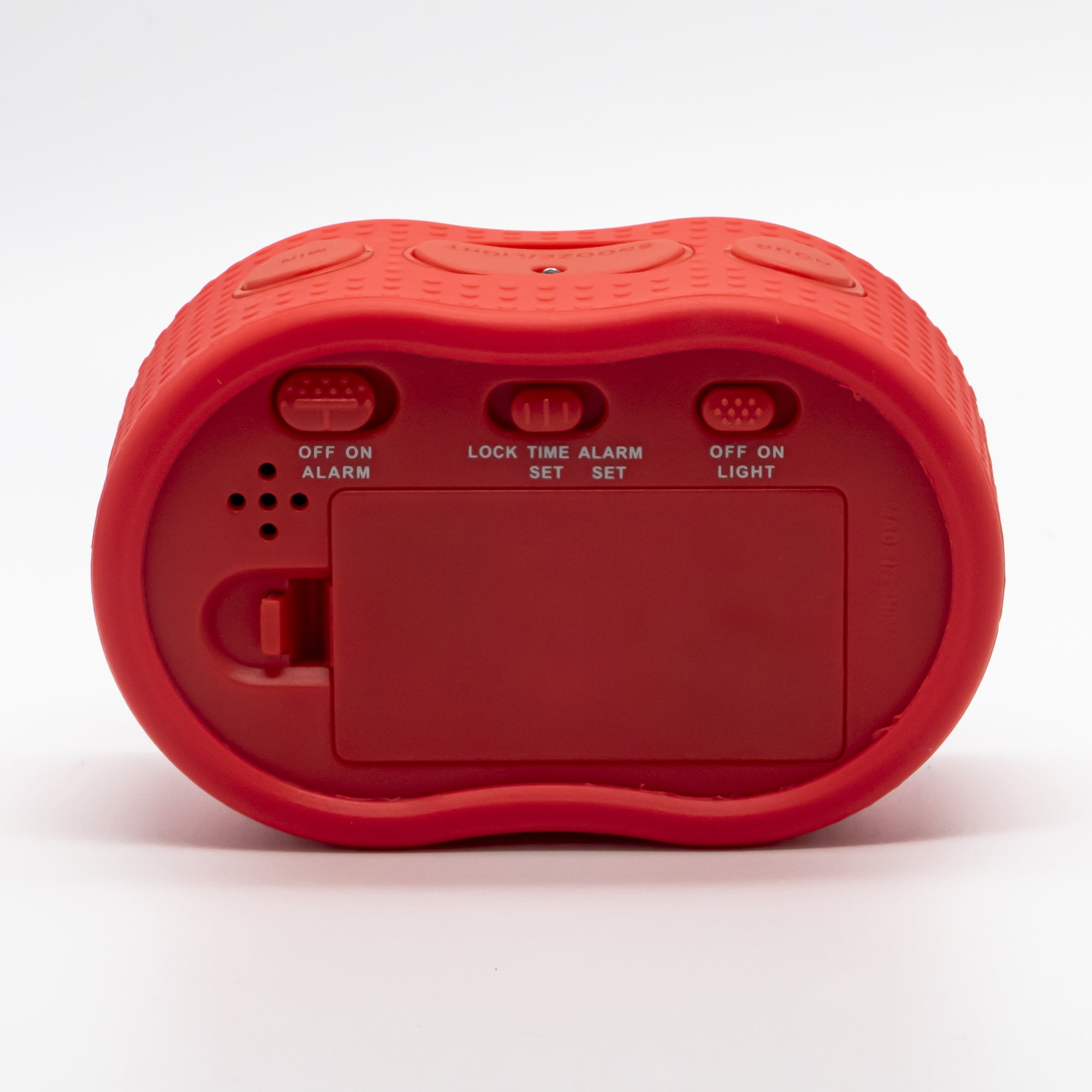 Timelink Rubber Smartlight Fashion Digital LCD Standard Alarm Clock - Red