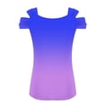 thumbnail image 3 of Camisas de Manga Corta para Mujeres, Cuello en V Plegable Fuera Del Hombro Blusa Casual Hecha de Poliéster Cómodo para el Uso Diario de Verano, Tops de Bikini para Mujeres, 3 of 5