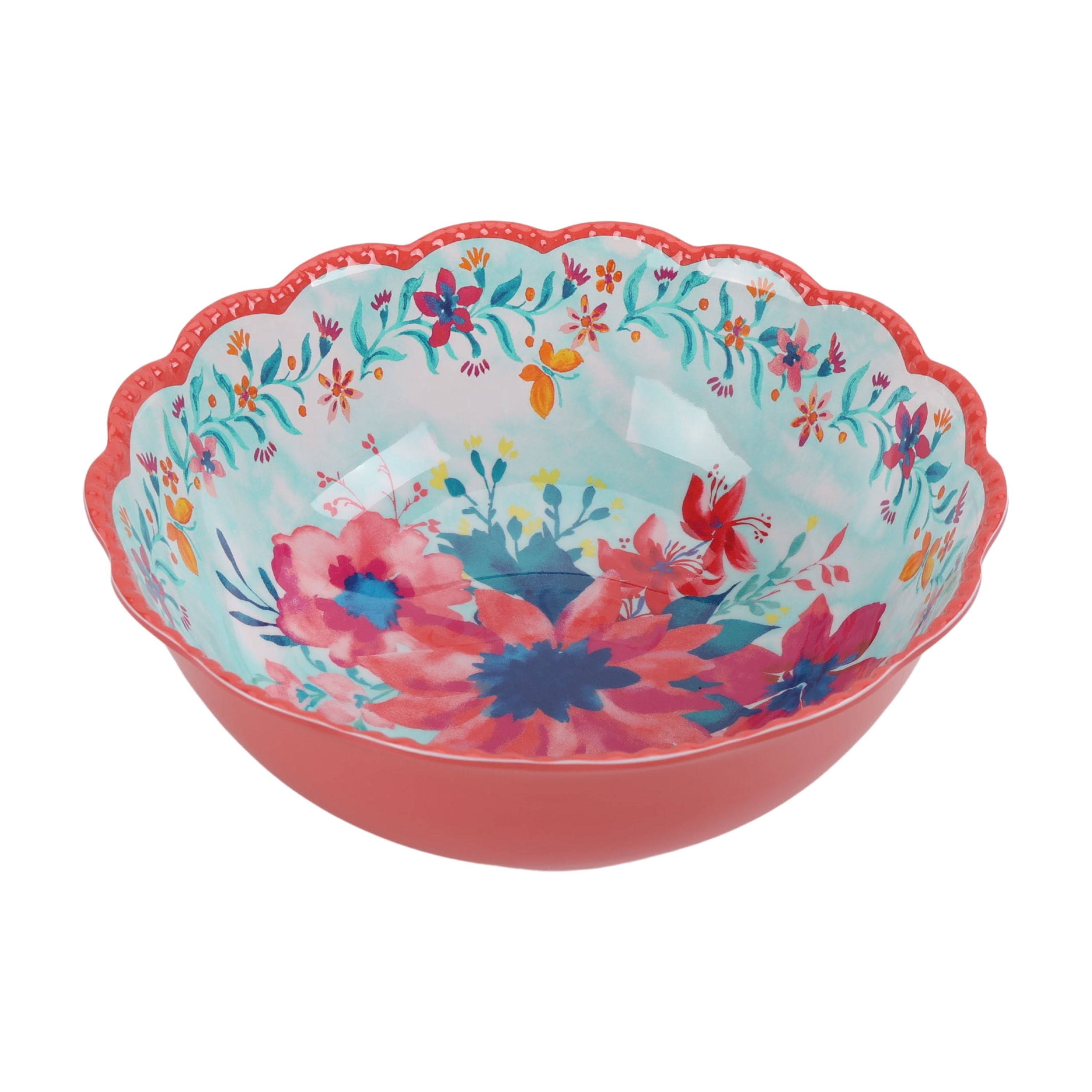 (4 pack) The Pioneer Woman Fresh Floral 7-Piece Melamine Serving Bowl Set
