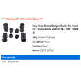 thumbnail image 2 of Rear Disc Brake Caliper Guide Pin Boot Kit - Compatible with 2014 - 2021 BMW i3 2015 2016 2017 2018 2019 2020, 2 of 2