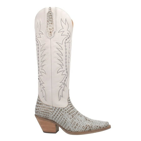 

Dingo Womens High Lonesome Snake Print Casual Boots Knee High Mid Heel 2-3