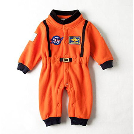 Bilo Baby Toddler Boy Orange Astronaut Fleece Costume Jumpsuit (18-24 months/90)