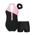 thumbnail image 2 of YEAHDOR Gymnastics Leotard for Girls Sparkly Dance Unitard Biketard Activewear for Girls Black&Pink 8, 2 of 7
