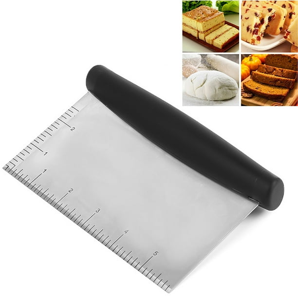 Raspador de banco multiusos de acero inoxidable para masa de pizza, cortador de masa para pan y pizza.