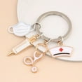 thumbnail image 5 of Nurse Doctor Mask Keychain Medical and Ambulance Personnel Key Ring Syringe Syringe Syringe Stethoscope Keychain - style：style 1；, 5 of 6