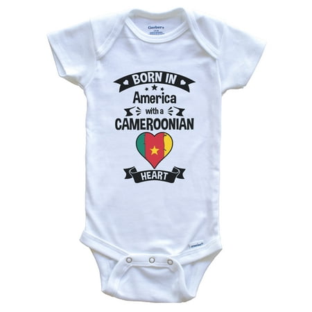 

Born In America With A Cameroonian Heart Baby Bodysuit