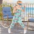 thumbnail image 4 of Girls' Jumpsuits Rompers Summer Casual Sleeveless Rompers With Pockets Spaghetti Strap Romper Unicorns Riding in Cars 3T, 4 of 7